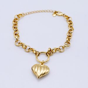 BRACCIALE A CATENA CON CUORE PENDENTE