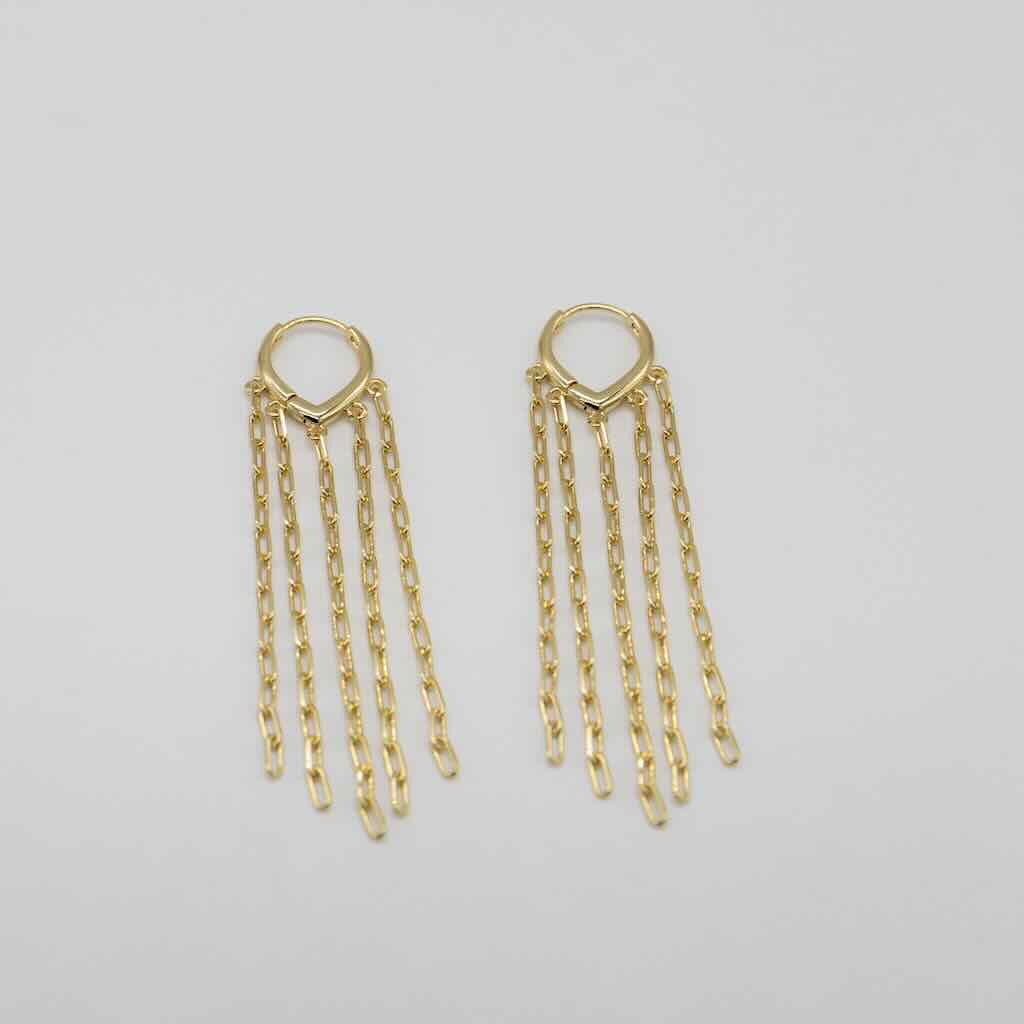 ORECCHINI OVALI A 5 CATENE PENDENTI