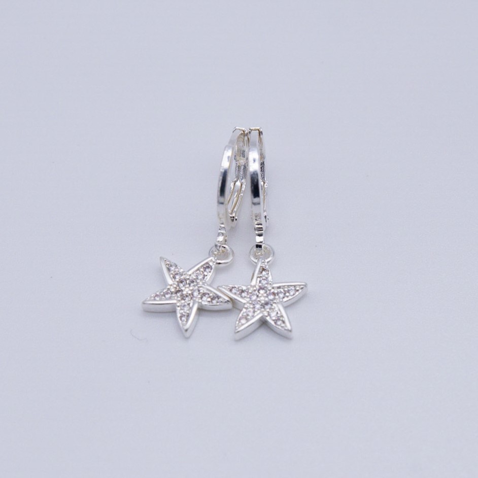 ORECCHINI A CERCHIO CON STELLA PENDENTE