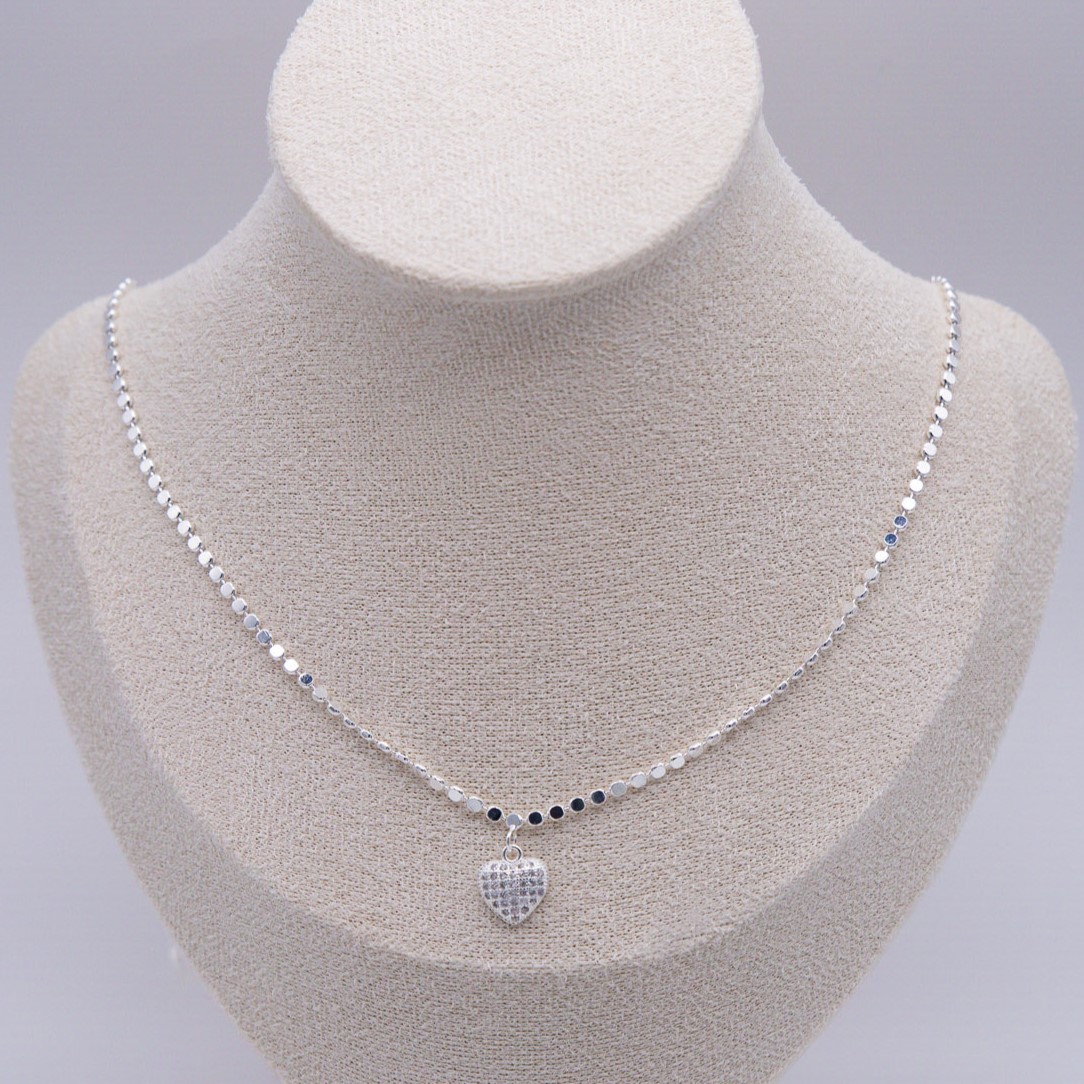 COLLANA A SFERE CON CUORE PENDENTE