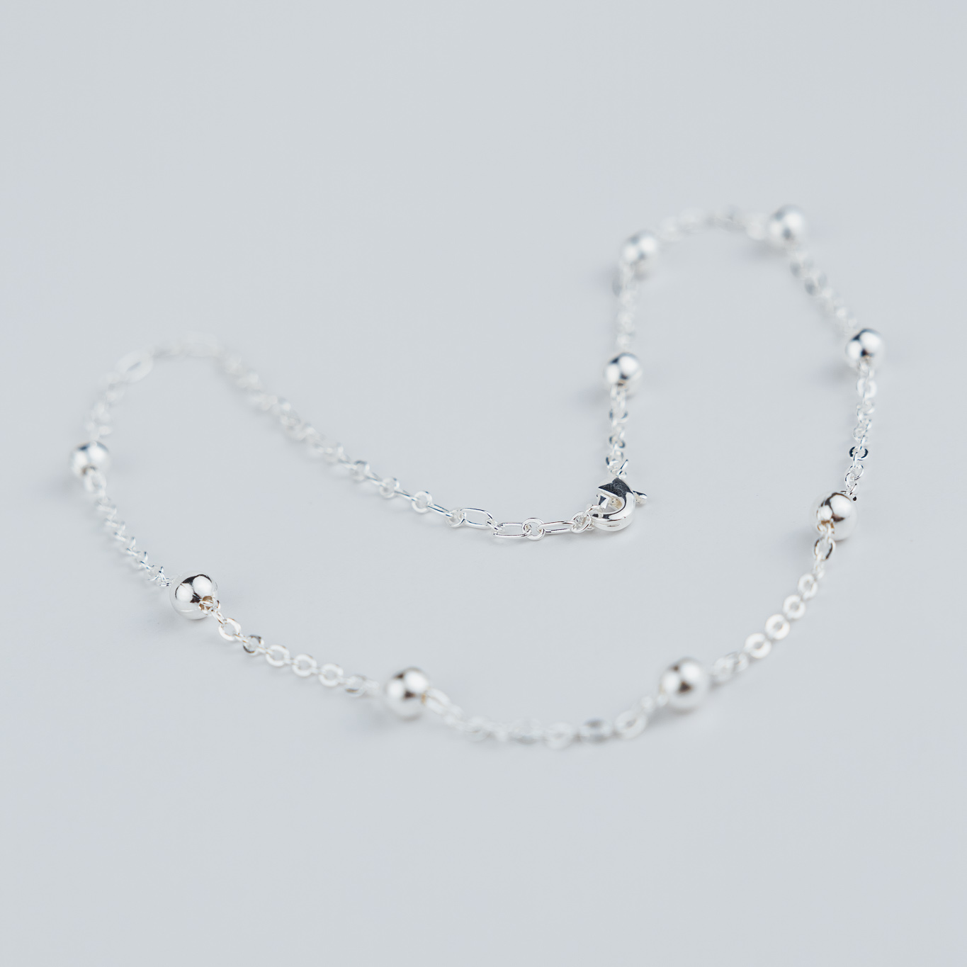 COLLANA A CATENA CON PALLINE LISCE