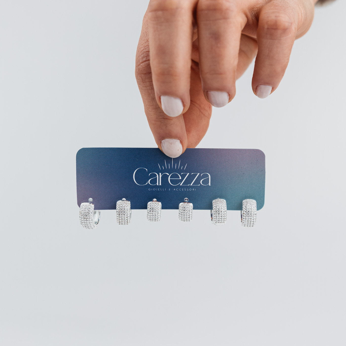 TRIO DI ORECCHINI A CERCHIO CON CRISTALLI