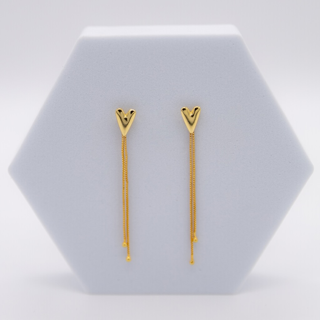 ORECCHINI CUORE CON FRANGE