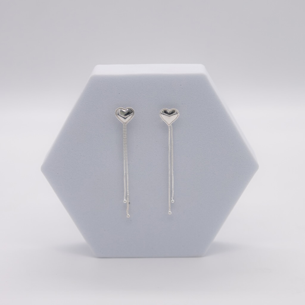 ORECCHINI CUORE CON FRANGE