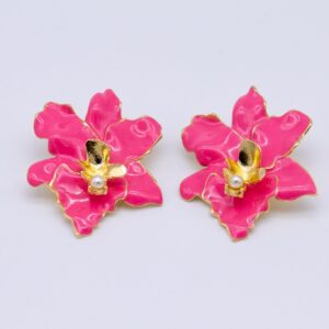 ORECCHINI IN RESINA CON FIORE