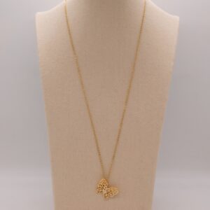COLLANA CON CIONDOLO A FORMA DI FARFALLA CON PIETRE