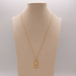 COLLANA CON BOLINE E PENDENTE A FORMA DI ORSETTO