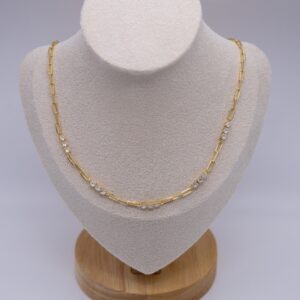 COLLANA MAGLIA OVALE CON PUNTI LUCE