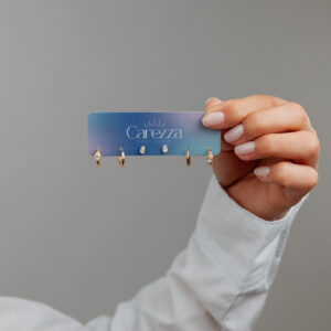 ORECCHINI TRIO: CERCHIO CON ZIRCONIA, CERCHIO LISCIO E PUNTO LUCE A GOCCIA
