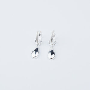 ORECCHINI DUE IN UNO CON GOCCIA E CERCHIO CRIVELLATO