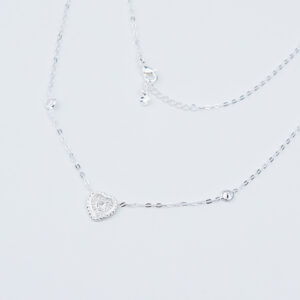 COLLANA CUORE CRIVELLATO CON PUNTI LUCE