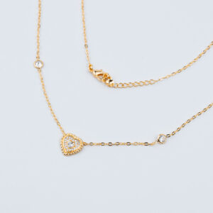 COLLANA CUORE CRIVELLATO CON PUNTI LUCE