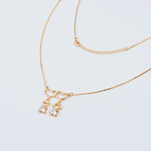 COLLANA FIGLIO E FIGLIA CON PUNTO LUCE