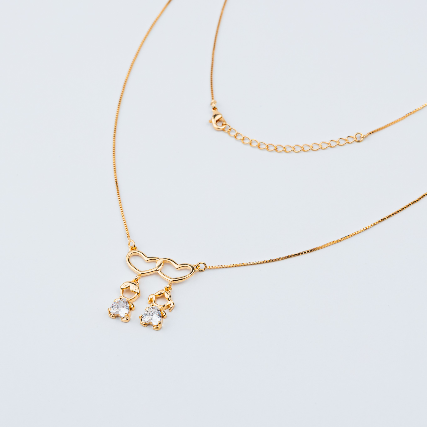 COLLANA FIGLIO E FIGLIA CON PUNTO LUCE