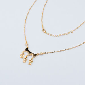 COLLANA TRE FIGLIE CON TRE CUORI LISCI E UN PUNTO LUCE