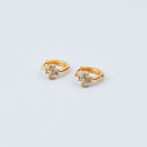 ORECCHINI A CERCHIO A TRIFOGLIO CON ZIRCONIA