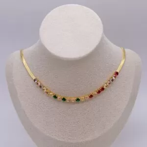 COLLANA CHOKER CON ZIRCONI COLORATI